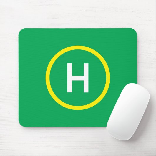 Tapis De Souris Vert solide de Mousepad d'héliport (Avec souris)