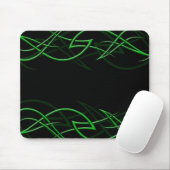 Tapis De Souris Vert sur la "élégance" noire Mousepad (Avec souris)