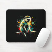 Tapis De Souris Vervet Monkey Minimalist And Vibrant Style Christm (Avec souris)
