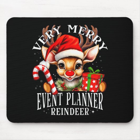 Tapis De Souris Very Merry Event Planner Reindeer Matching Christm (Devant)