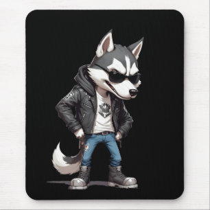 Tapis De Souris Veste en cuir rebel Wolf Biker Style Cool urbain
