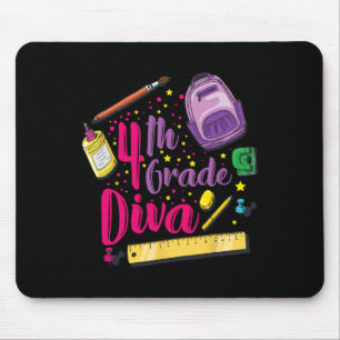 Tapis De Souris Vêtements de fille de 4e année Diva premier jour d