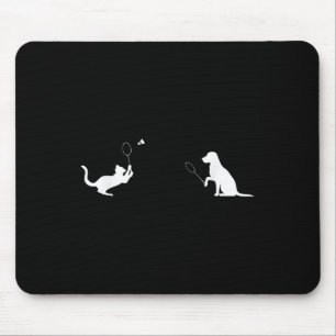 Tapis De Souris Vêtements de kitten drôle de badminton chat et chi