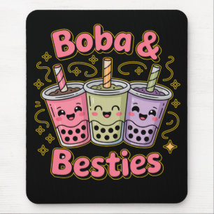 Tapis De Souris Vibes BOBA & Besties - Parfait pour les amateurs d