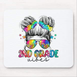 Tapis De Souris Vibes de 2e année Messy Bun Girl Second Grade Ck T