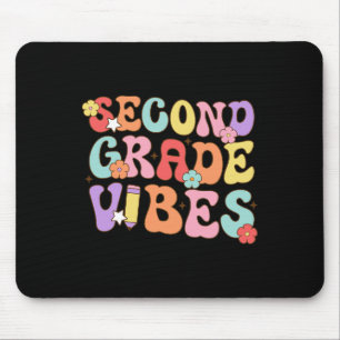 Tapis De Souris Vibes de 2e année Retour à l'école Rétro Enseignan