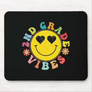 Tapis De Souris Vibes de 2e année visage heureux sourire cadeau Ck