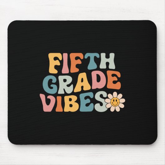 Tapis De Souris Vibes de 5e année - Équipe de 5e année Rétro 1er j (Devant)