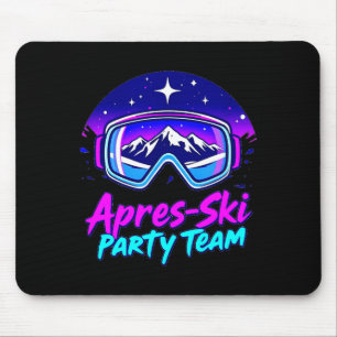 Tapis De Souris Vibes de fête après-ski – vie nocturne enneigée en