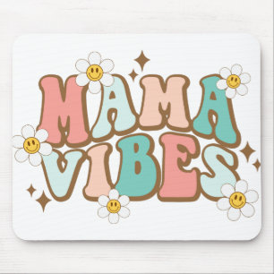 Tapis De Souris Vibes de maman avec marguerites