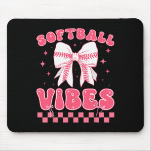 Tapis De Souris Vibes de softball Coquette de softball Groovy G de