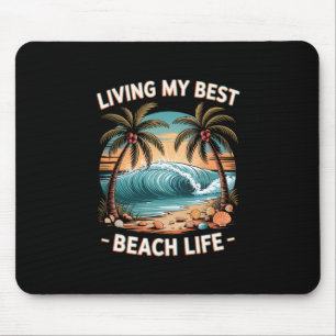 Tapis De Souris Vibes de vacances tropicales de plage d'été et par