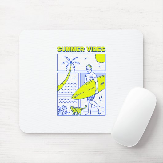 Tapis De Souris Vibes d'été (Avec souris)