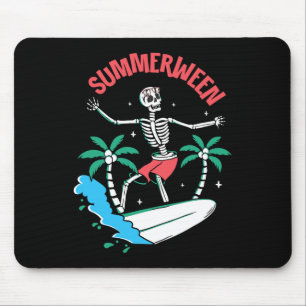 Tapis De Souris Vibes d'été de Summerween Squelette Surfant les Va