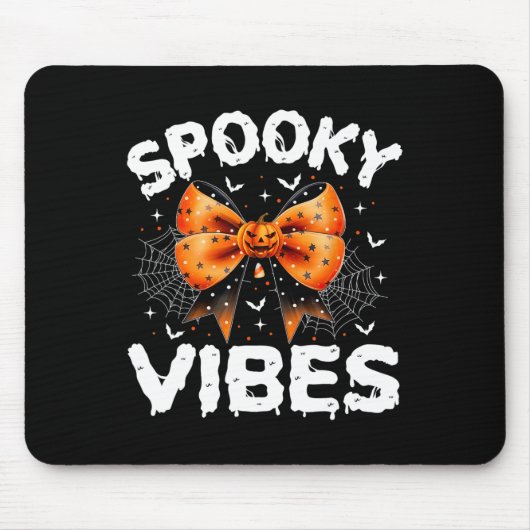 Tapis De Souris Vibes éffrayantes Femmes Filles Enfants Cute Hallo (Devant)