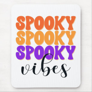 Tapis De Souris Vibes Éffrayantes rétro Super Vintage Halloween