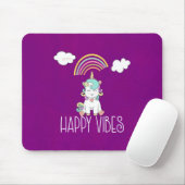 Tapis De Souris Vibes Joyeuses Cute Smiling Unicorn (Avec souris)