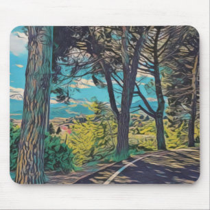 Tapis De Souris Vibrant chemin d'automne mousepad