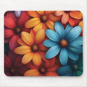 Tapis De Souris Vibrant couleur marron, bleu, jaune, couleur orang