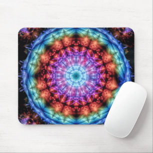 Tapis De Souris Vibrant Tie Dye Kaleidoscope Rainbow Mandala