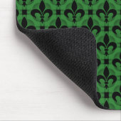 Tapis De Souris Vibrant Vert Fancy Fleur de lis Mousepad (Coin)