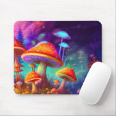 Tapis De Souris Vibrant Wild Psychedelic Mushroom Illustration (Avec souris)