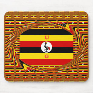 Tapis De Souris Vibrante Art Inspirée du Drapeau de l'Ouganda