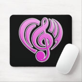 Tapis De Souris Vibrations Amour musical Coeur rose Note DJ (Avec souris)