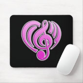 Tapis De Souris Vibrations Amour musical Coeur rose Note DJ (Avec souris)