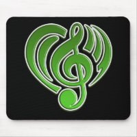 Vibrations Amour Musical Cœur Vert Note De Musique