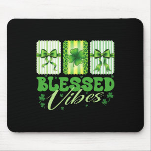 Tapis De Souris Vibrations Bénies St Patrick Journee Shamrock Mign