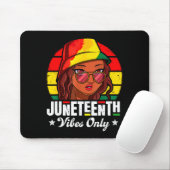 Tapis De Souris Vibrations Juneteenth uniquement femmes afro-améri (Avec souris)