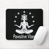 Tapis De Souris Vibrations Pawsitives Chat Drôle de Chat Méditatio (Avec souris)