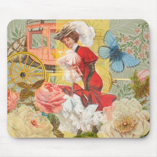 Tapis De Souris Victorian Lady Woman Fun Carriage (Devant)
