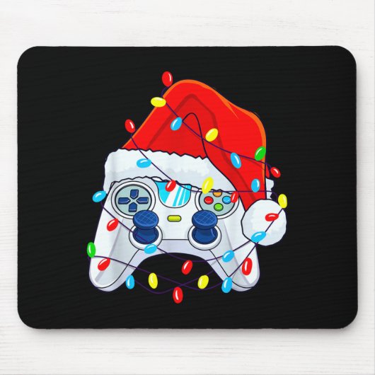 Tapis De Souris Video Game Controller Christmas Santa Hat Gamer Bo (Devant)