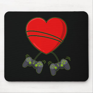 Tapis De Souris Vidéo Joueur Contrôleurs Coeurs Valentines Joueurs