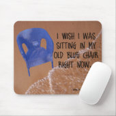 Tapis De Souris Vieille chaise bleue Mousepad (Avec souris)