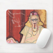 Tapis De Souris vieille dame et cigare (Avec souris)