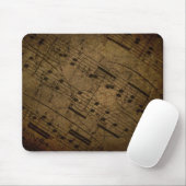 Tapis De Souris Vieille illustration musicale de feuille, notes (Avec souris)