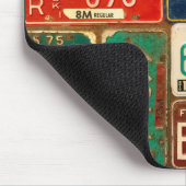 Tapis De Souris vieilles plaques d'immatriculation rouillées (Coin)