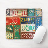 Tapis De Souris vieilles plaques d'immatriculation rouillées (Avec souris)