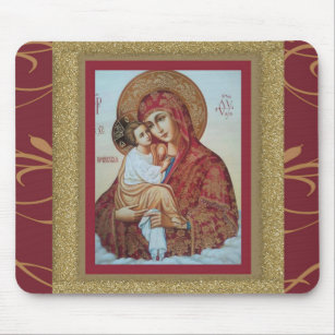 Tapis De Souris Vierge Marie avec Christ Enfant Mousepad ICON