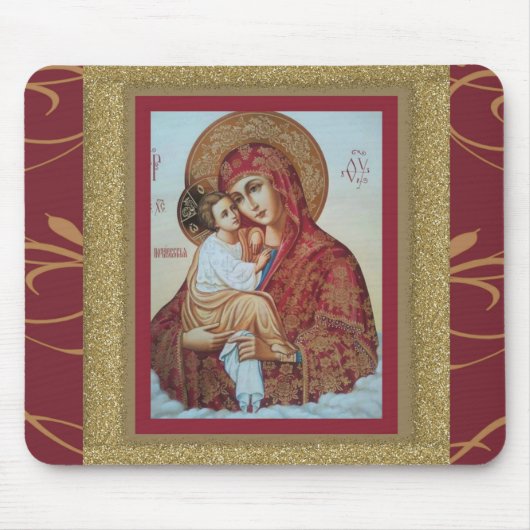Tapis De Souris Vierge Marie avec Christ Enfant Mousepad ICON (Devant)