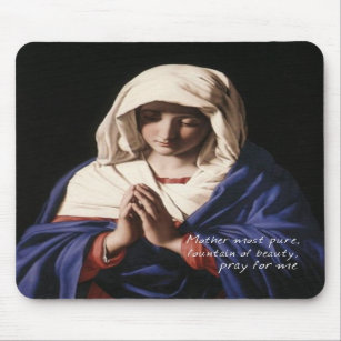Tapis De Souris Vierge Marie Mousepad avec la prière