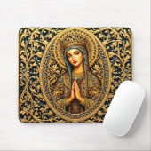 Tapis De Souris Vierge Marie Révérence Dorée (Avec souris)