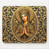 Tapis De Souris Vierge Marie Révérence Dorée (Devant)