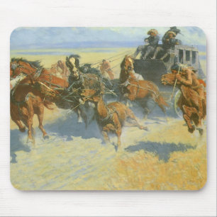 Tapis De Souris Vieux Cow-boy, descendant le meneur de la nuit, Re