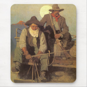 Tapis De Souris Vieux Cowboys, The Pay Stage par NC Wyeth