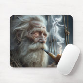 Tapis De Souris Vieux marin Fumer un tuyau (Avec souris)