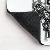 Tapis De Souris Vieux Piston de Voiture de Muscle de Drapeau Améri (Coin)